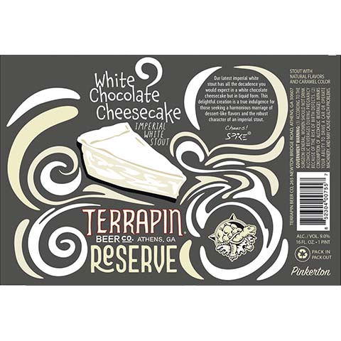 Terrapin White Chocolate Cheesecake Imperial White Stout by Terrapin Beer Co, beer label