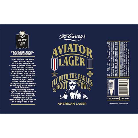 Heavy Seas Aviator Lager by Heavy Seas Beer, beer label