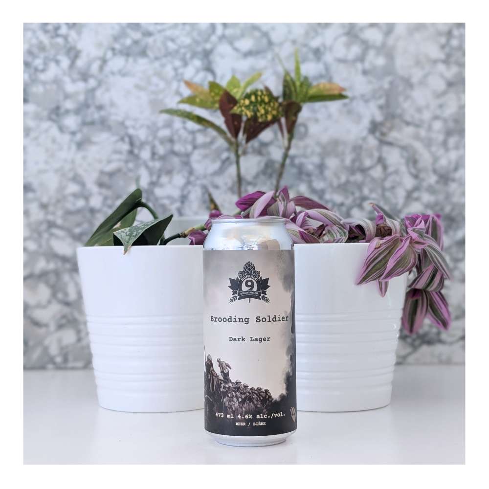 Brooding Solider Dark Lager by Buffalo 9 Brewing, beer label