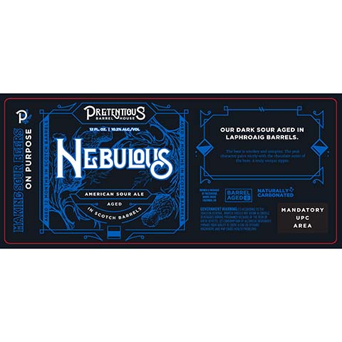 Pretentious Nebulous Sour Ale by Pretentious Barrel House, beer label