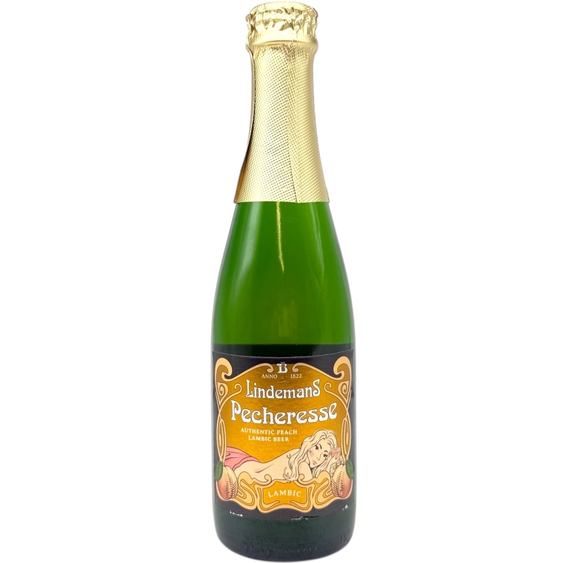Lindemans Pêcheresse Peach Lambic 355ml by Lindemans, beer label