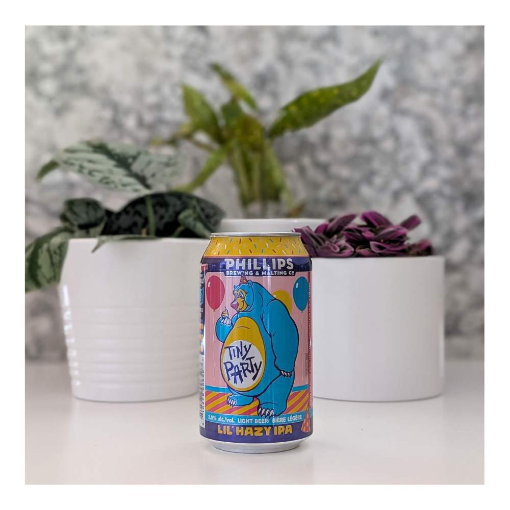 & Malting Tiny Party Lil Hazy IPA by Phillips Brewing Company, beer label