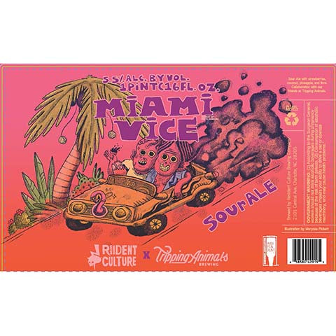 Resident Culture Miami Vice Sour by Resident Culture Brewing Company, beer label