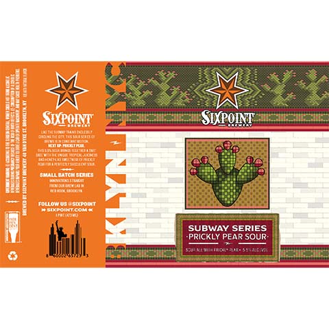 Sixpoint Subway Series: Prickly Pear Sour by Sixpoint Brewery, beer label