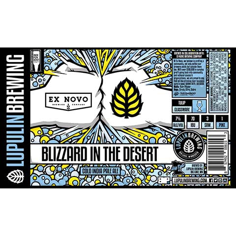 Lupulin Blizzard In The Desert Cold IPA by Lupulin Brewing, beer label