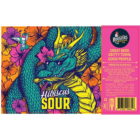 Roosters Hibiscus Sour by Roosters B St Brewing Company, beer label