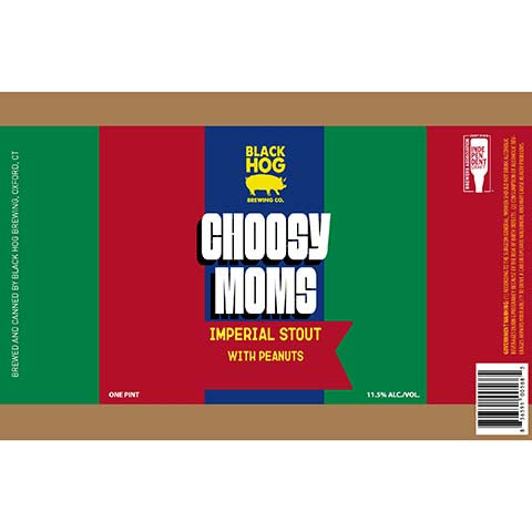 Black Hog Choosy Moms Imperial Stout by Black Hog Brewing Co, beer label