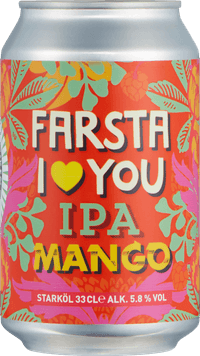 Södra Farsta I Love You Mango by Södra Maltfabriken Brewery, beer label