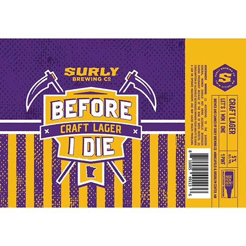 Surly Before Craft Lager I DIe by Surly Brewing Company, beer label