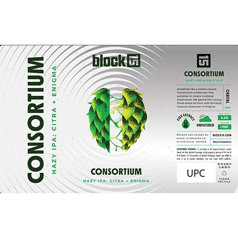 Block 15 Consortium Hazy IPA by Block 15, beer label
