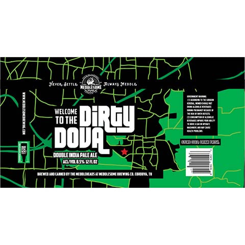 Meddlesome Welcome to the Dirty Dova DIPA by Meddlesome Brewing Company, beer label