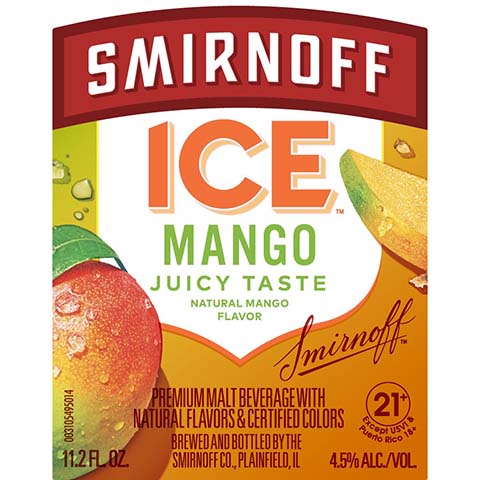 Smirnoff Ice Mango by Smirnoff, beer label