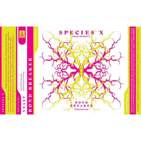 Aslin Species X Bond Breaker IPA by Aslin Beer Company, beer label