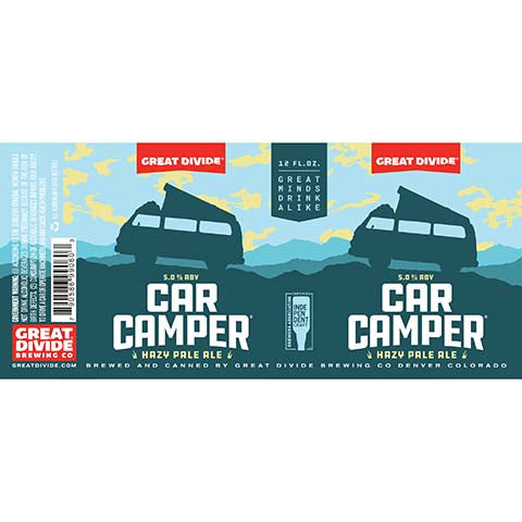 Great Divide Car Camper Hazy Pale Ale by Great Divide Brewing Co, beer label