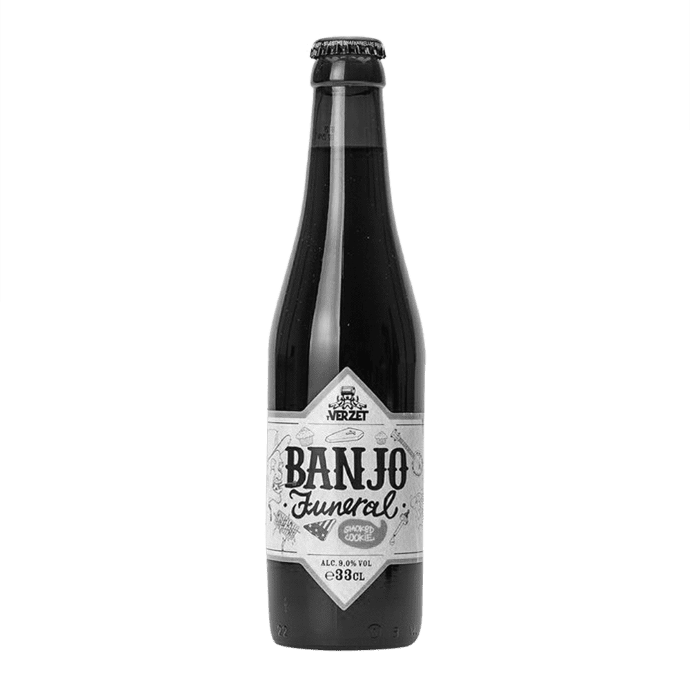Banjo Funeral Belgian Dark Ale by Verzet, beer label