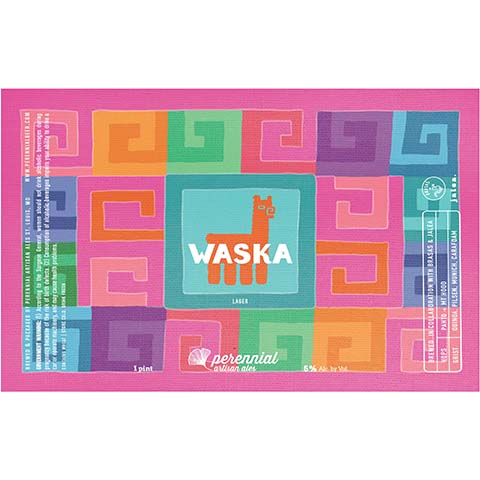 Perennial Waska Lager by Perennial Artisan Ales, beer label