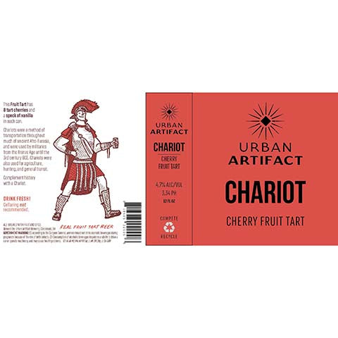 Urban Artifact Chariot Cherry Fruit Tart Ale by Urban Artifact, beer label
