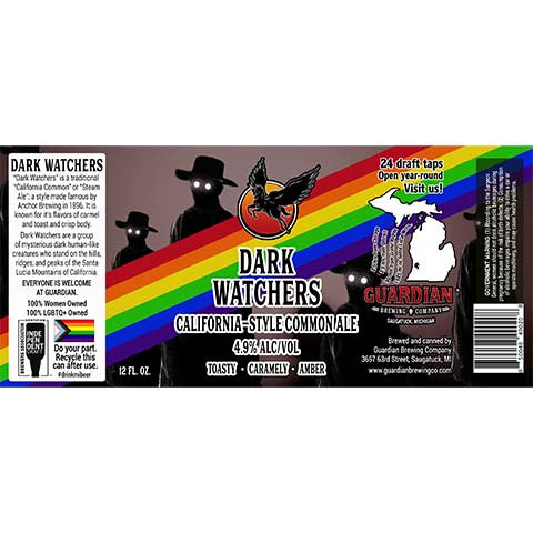 Guardian Dark Watchers Common Ale by Guardian Brewing Company, beer label