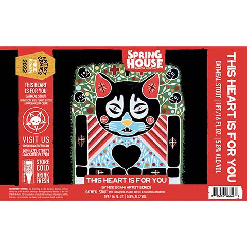 Spring House This Heart Is For You Oatmeal Stout by Spring House Brewery, beer label