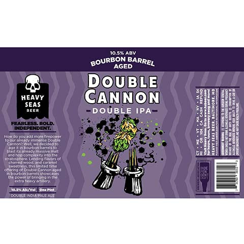 Heavy Seas Bourbon Barrel Aged Double Cannon DIPA by Heavy Seas Beer, beer label