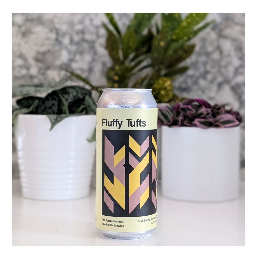 Fluffy Tufts Imperial Hazy IPA by The Establishment Brewing Company x Badlands Brewing Company, beer label
