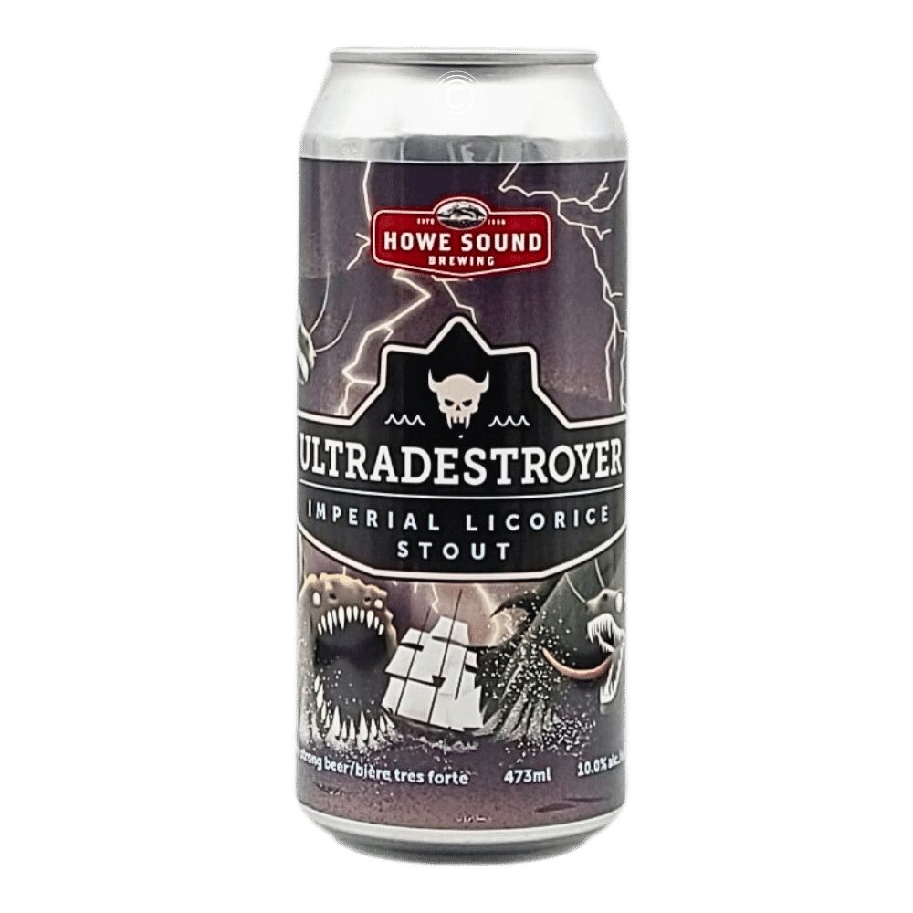 Ultradestroyer Imperial Licorice Stout by Howe Sound Brewing, beer label