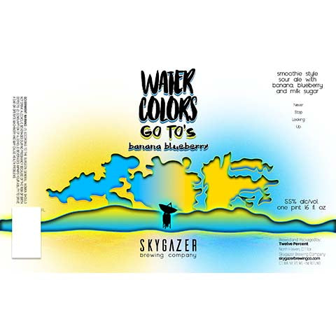 Skygazer Watercolors Go To's Banana Blueberry Smoothie Sour Ale by SKYGAZER Brewing Co, beer label
