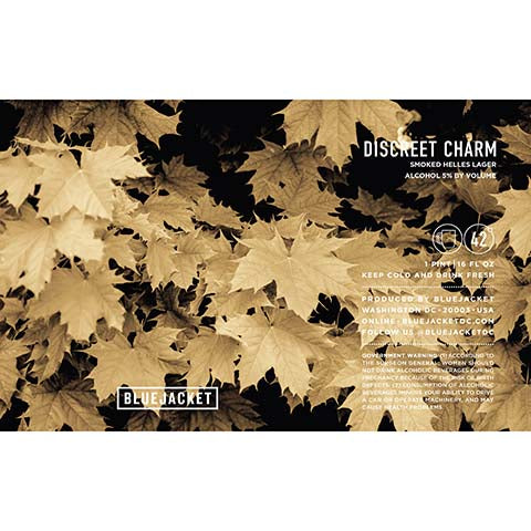 Bluejacket Discreet Charm Smoked Helles Lager by Bluejacket, beer label