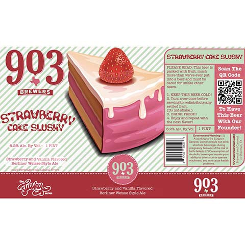 903 Brewers Strawberry Cake Slushy by 903 Brewers, beer label
