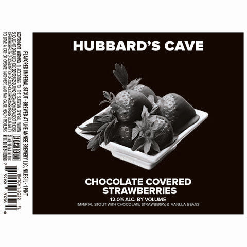 Une Annee Hubbard's Cave Chocolate Covered Strawberries Imperial Stout by Une Annee Brewery, beer label