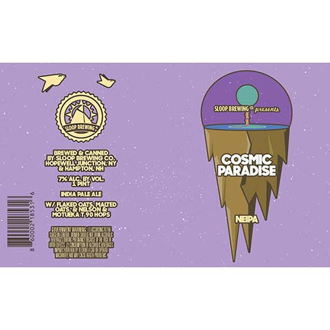 Sloop Cosmic Paradise NEIPA by Sloop Brewing, beer label