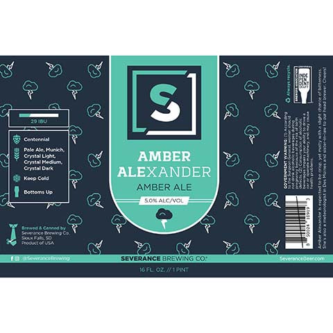 Severance Amber Alexander Amber Ale by Severance Brewing Company, beer label
