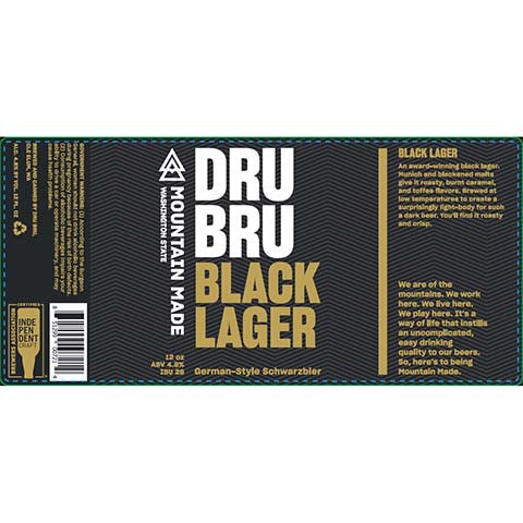 Dru Bru Black Lager German Schwarzbier by Dru Bru, beer label