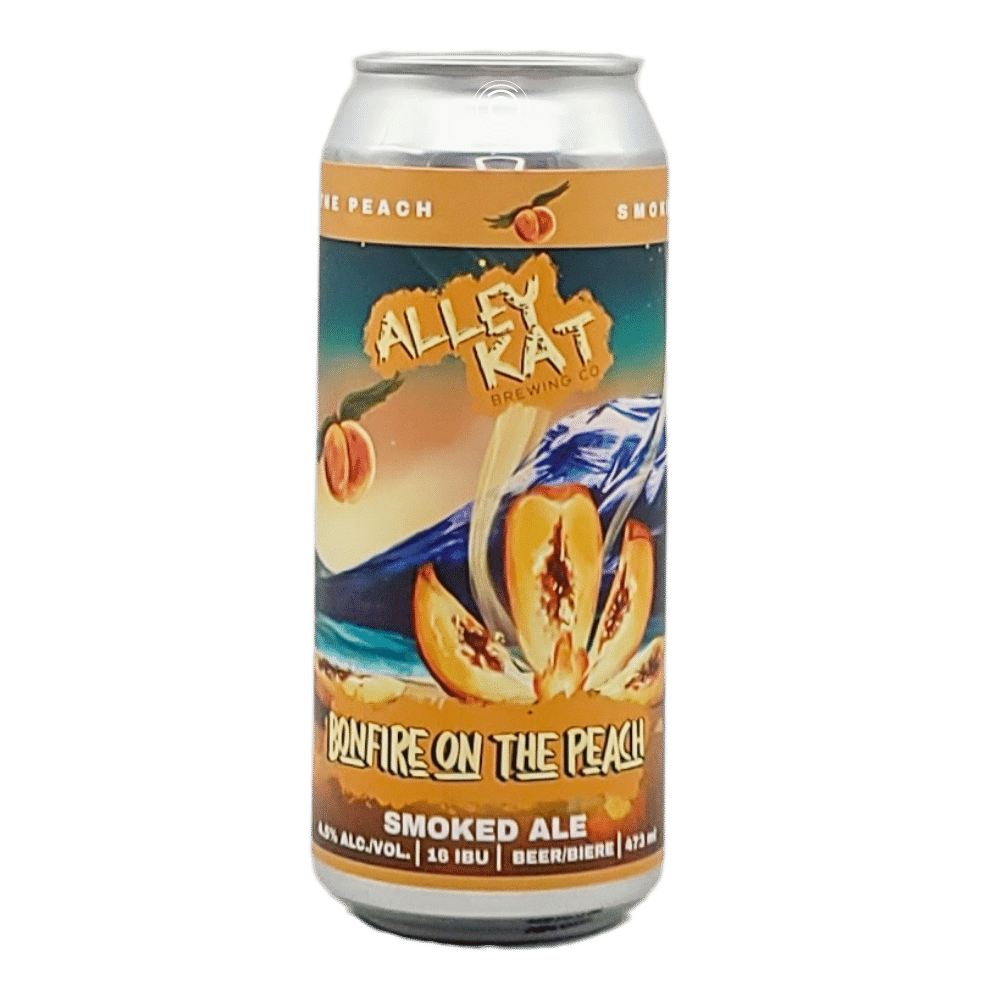 Bonfire on the Peach Fruited Pale Ale by Alley Kat Brewing Company, beer label