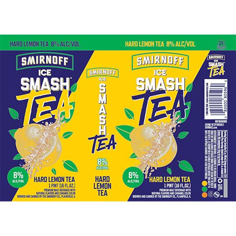 Smirnoff Ice Smash Hard Lemon Tea by Smirnoff, beer label