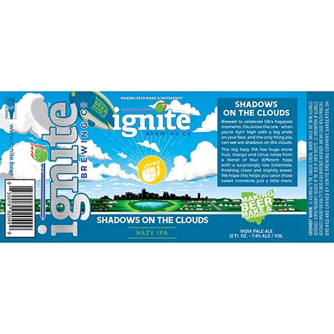 Ignite Shadows On The Clouds Hazy IPA by Ignite Brewing Company, Ltd., beer label