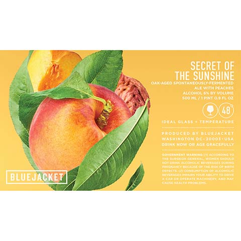 Bluejacket Secret of the Sunshine by Bluejacket, beer label