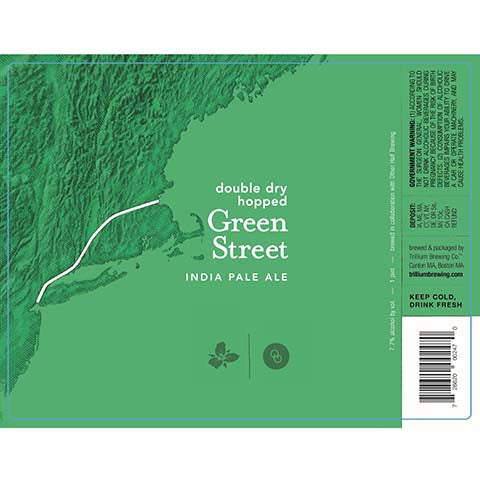 Trillium DDH Green Street IPA by Trillium Brewing, beer label