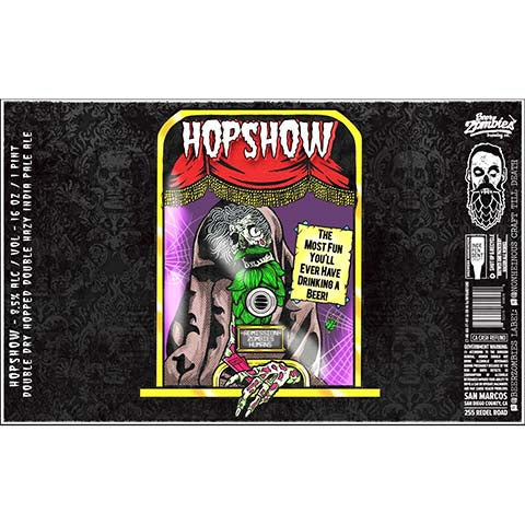Beer Zombies Hopshow 1 Double Hazy IPA by Beer Zombies, beer label