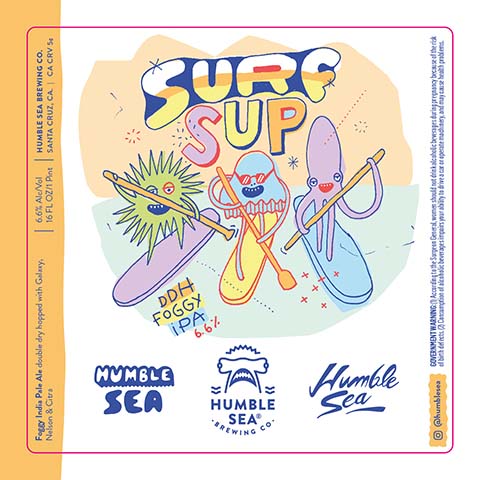 Humble Sea Surf Sup IPA by Humble Sea Brewing Co, beer label