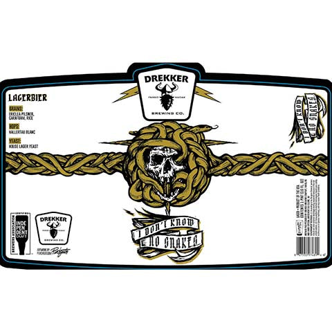 Drekker I Don't Know No Snakes Lagerbier by Drekker Brewing Company, beer label
