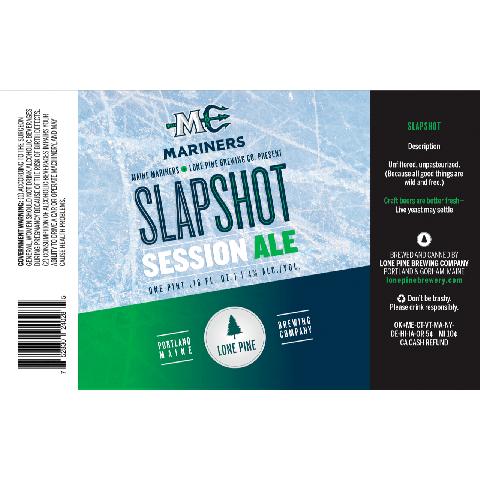 Lone Pine Slapshot Session Ale by Lone Pine Brewing Company, beer label