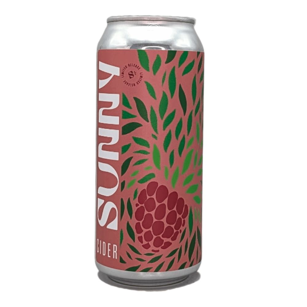 Raspberry Juniper Cider by SunnyCider, beer label