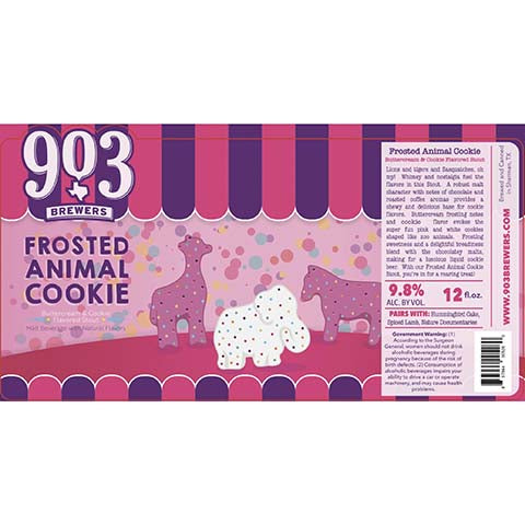 903 Brewers Frosted Animal Cookie Flavored Stout by 903 Brewers, beer label