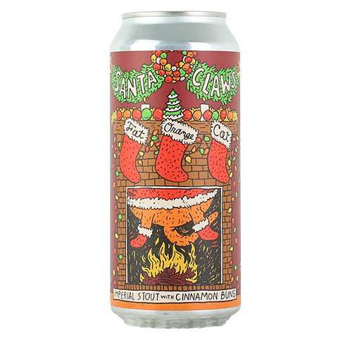 Fat Orange Cat Santa Claws Imperial Stout by Fat Orange Cat Brew Co, beer label