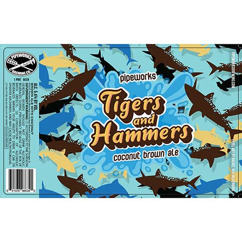 Pipeworks Tigers and Hammers Coconut Brown Ale by Pipeworks Brewing Co, beer label
