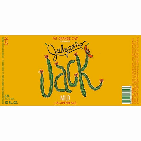 Fat Orange Cat Jalapeño Jack Mild Jalapeño Ale by Fat Orange Cat Brew Co, beer label