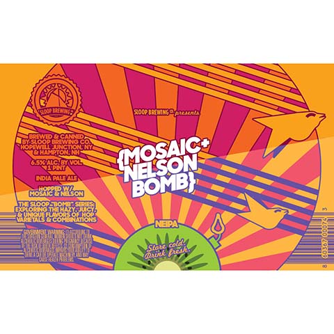 Sloop Mosaic+Nelson Bomb NEIPA by Sloop Brewing, beer label