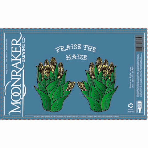 Moonraker Praise The Maize Lager by Moonraker Brewing Co, beer label