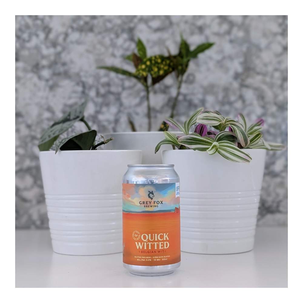 Quick Witted Wit Gluten Free by Grey Fox Brewing, beer label